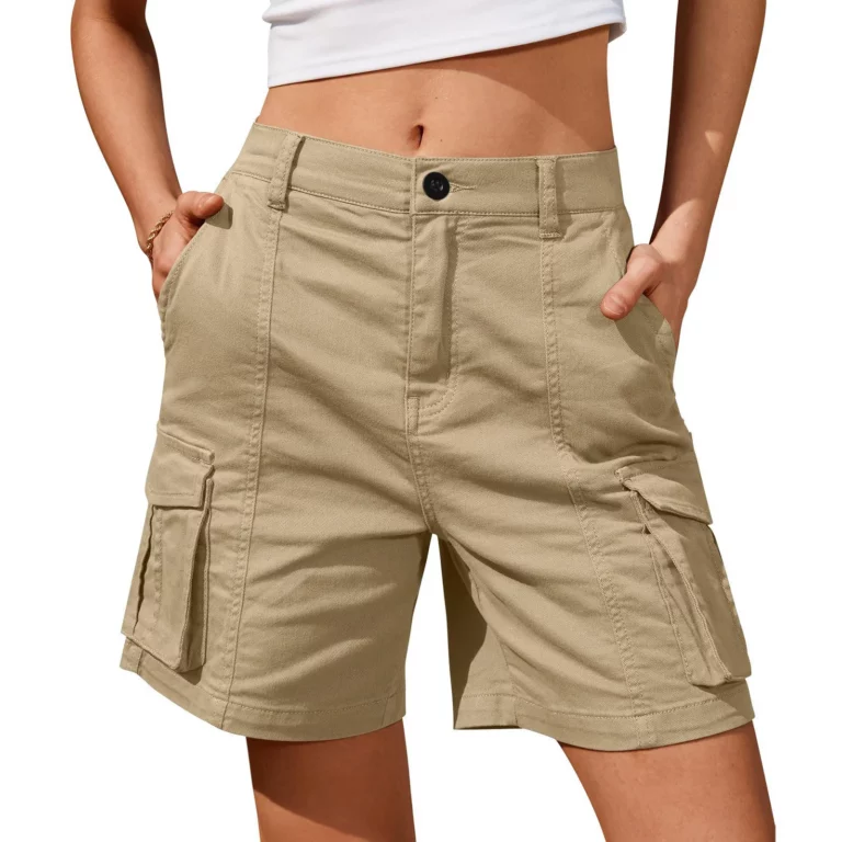 Shorts For Women Cargo Shorts Knee Length Elastic Waist Long Shorts Pants For Summer Casual American Style Streetwear 2024 - Image 2