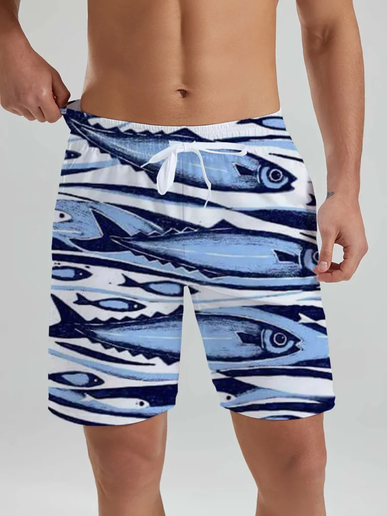 Hawaiian sea fish pattern men's Beach Shorts 3D Printed men's Shorts Summer Swin Trunks Vacation marine organism men's Clothes - Image 3