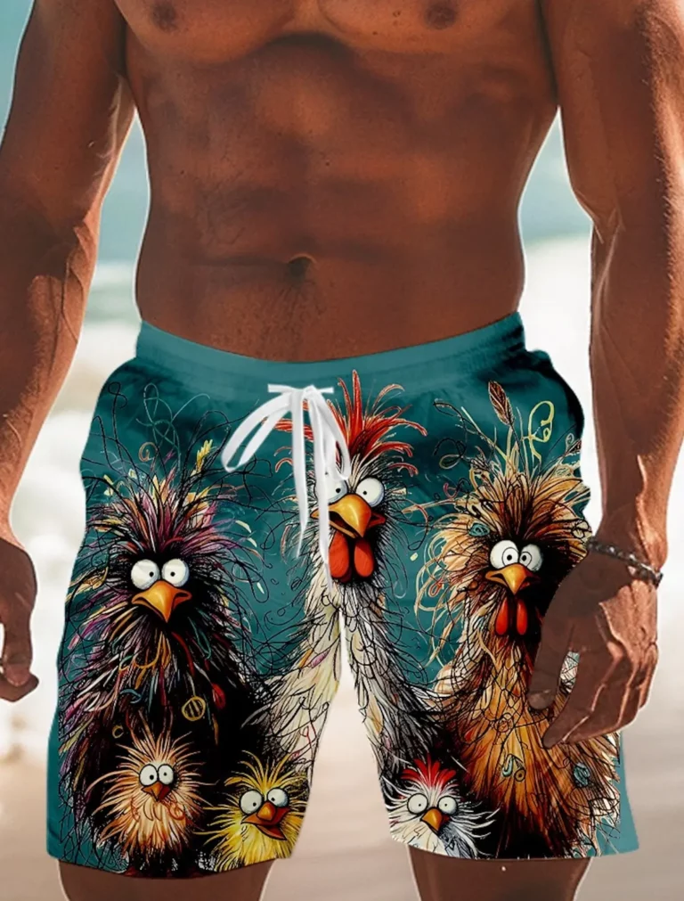 Men's Animal Chick Swimming Trunks Board Shorts Shorts Fashion Streetwear Drawstring Elastic Waist Designer Clothing Apparel - Image 5