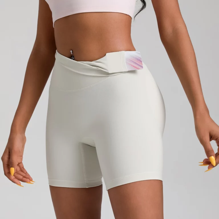 Solid Color Women Fitness Sports Short High Waist Yoga Short Leg Cycling Comprehensive Training Jog Squat Proof Internal Pocket - Image 6