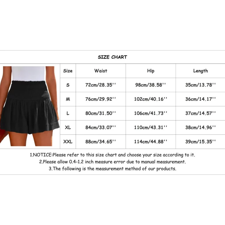 Flowy Casual Shorts For Womens Shorts Cotton High Elastic Waisted Pleated Ruffle Cute Shorts Beach Harajuku Mini Short Pants - Image 11