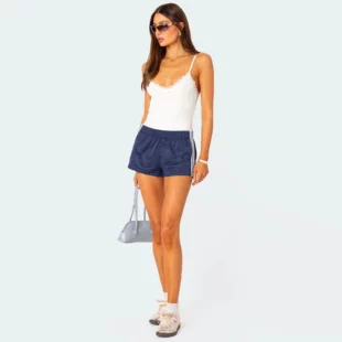 Side striped sports shorts for women Retro loose casual minimalist high-waisted chic all matched with summer skinny joggers