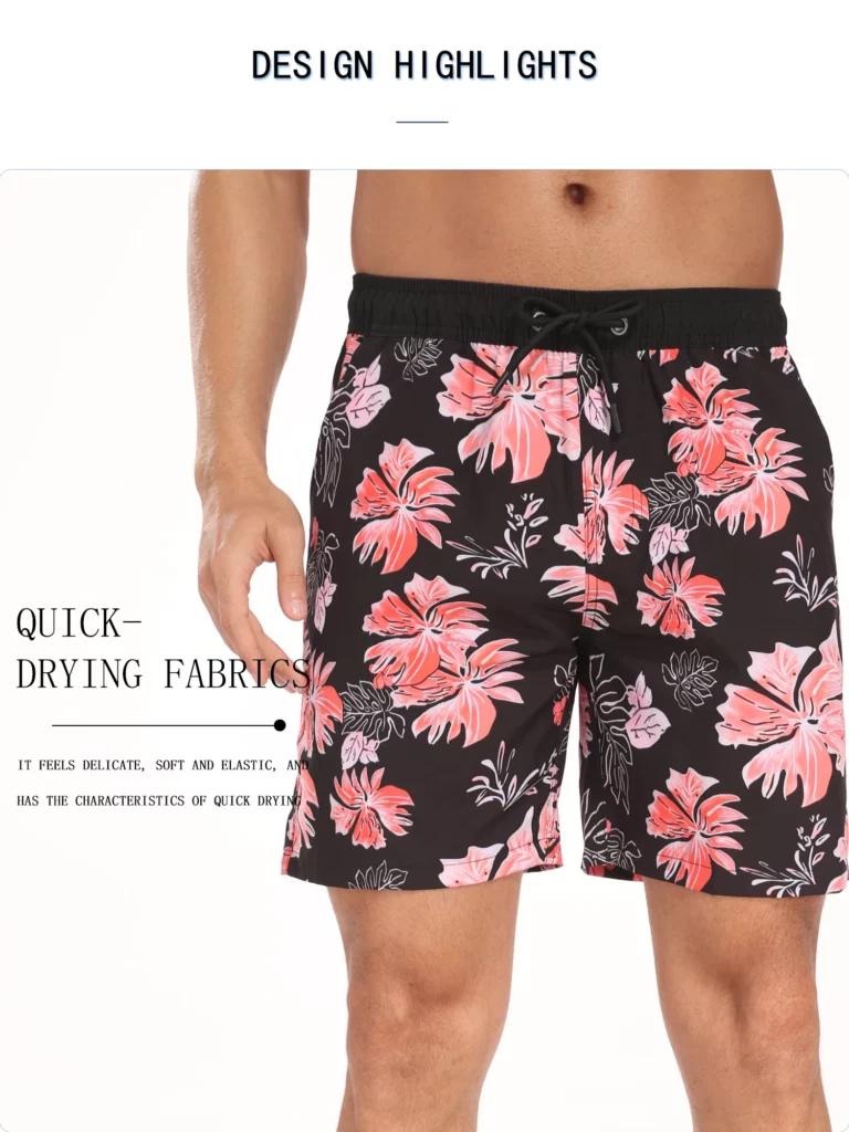 Summer New Men's Shorts Fashion Resort Quick Dry Beach Pants Men's Plus Size Lined Swim Trunks - Image 4