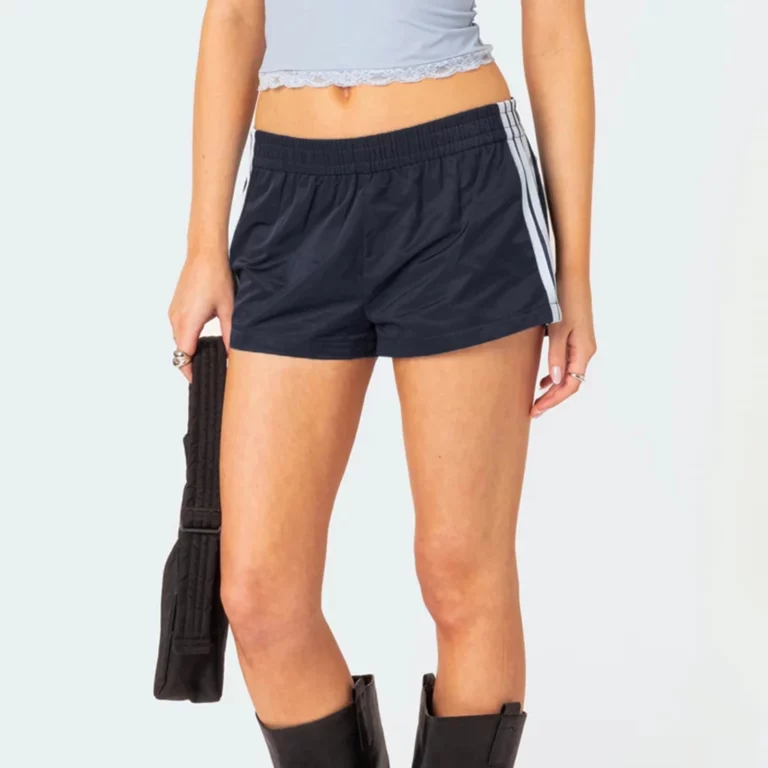 Women Striped Athletic Shorts Elastic Waist Wide Leg Sweat Shorts Loose Lounge Workout Running Shorts with Pockets - Image 7