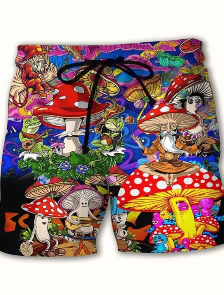 Men's Board Shorts Swim Shorts Swim Trunks Drawstring Graphic Prints Mushroom Quick Dry Short Casual Hawaiian Micro-elastic