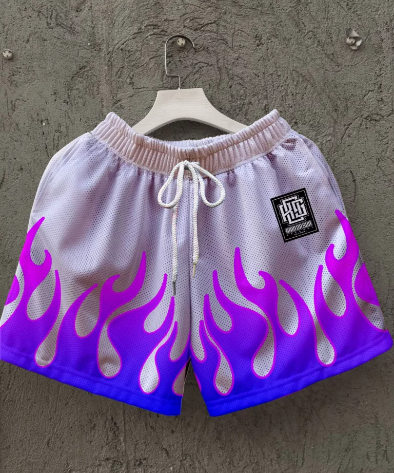 New Men Women Fashionable Casual Shorts Motocross Cycling Shorts Summer Breathable Quick Drying 3D Flame Printed Sports Shorts