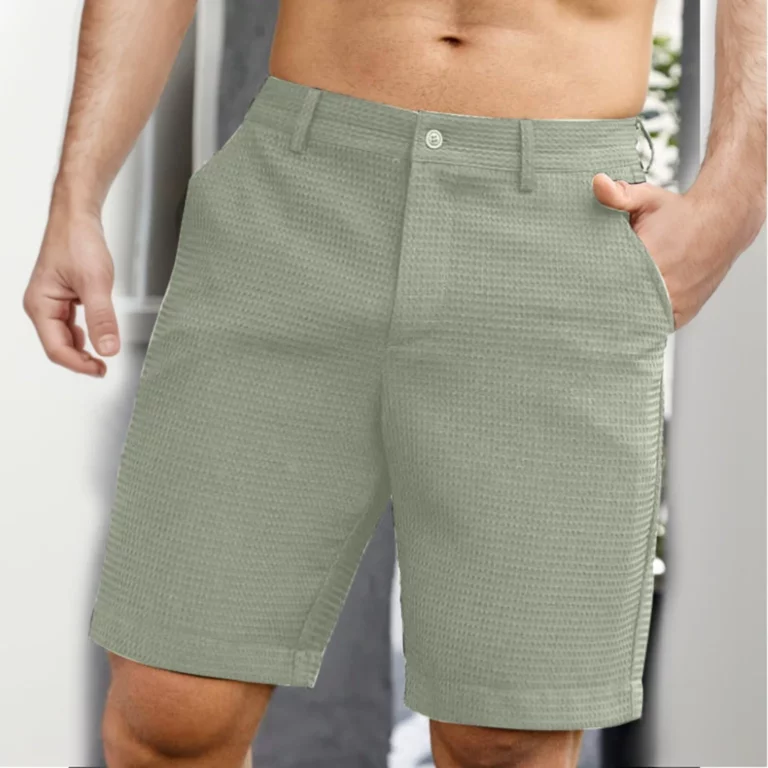 Men's Summer Quarter Pants Solid Color Casual Dress Pants Medium Pants Small Plaid Comfortable Fitness Basketball Sports Shorts - Image 4