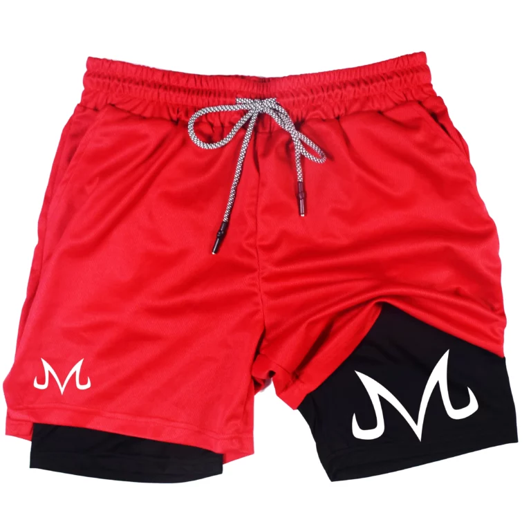 Summer Men Smiling Face Print Gym Fitness Shorts Double-Layer 2-in-1 Quick Dry Towel Loop Pockets Outdoor Training Sports Shorts - Image 2
