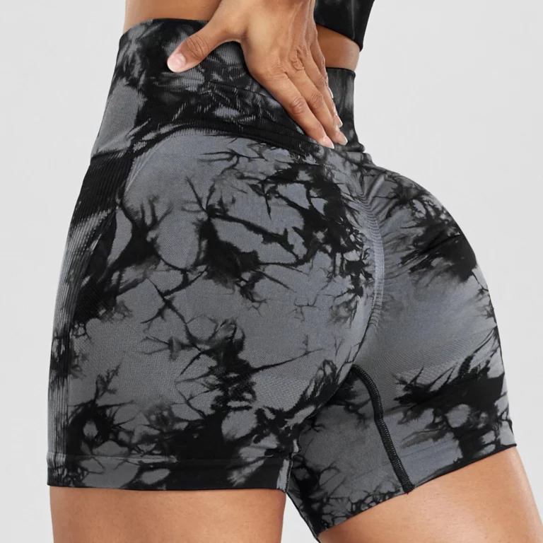Push Up Gym Sport Shorts Women Seamless Summer Fitness Tie-Dye Cycling Shorts - Image 2