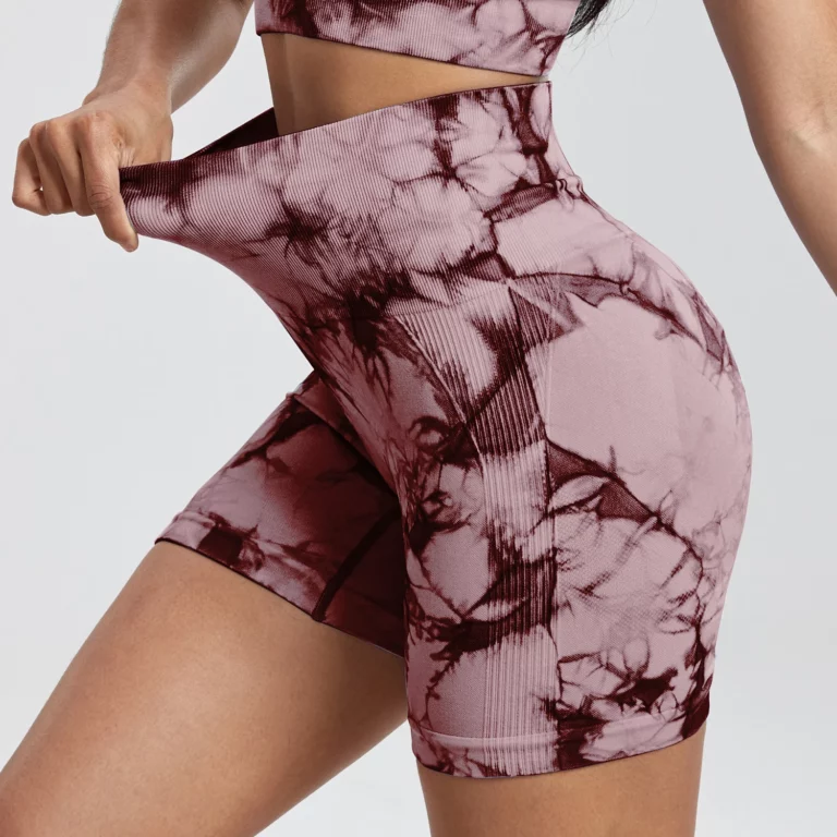 Push Up Gym Sport Shorts Women Seamless Summer Fitness Tie-Dye Cycling Shorts - Image 6