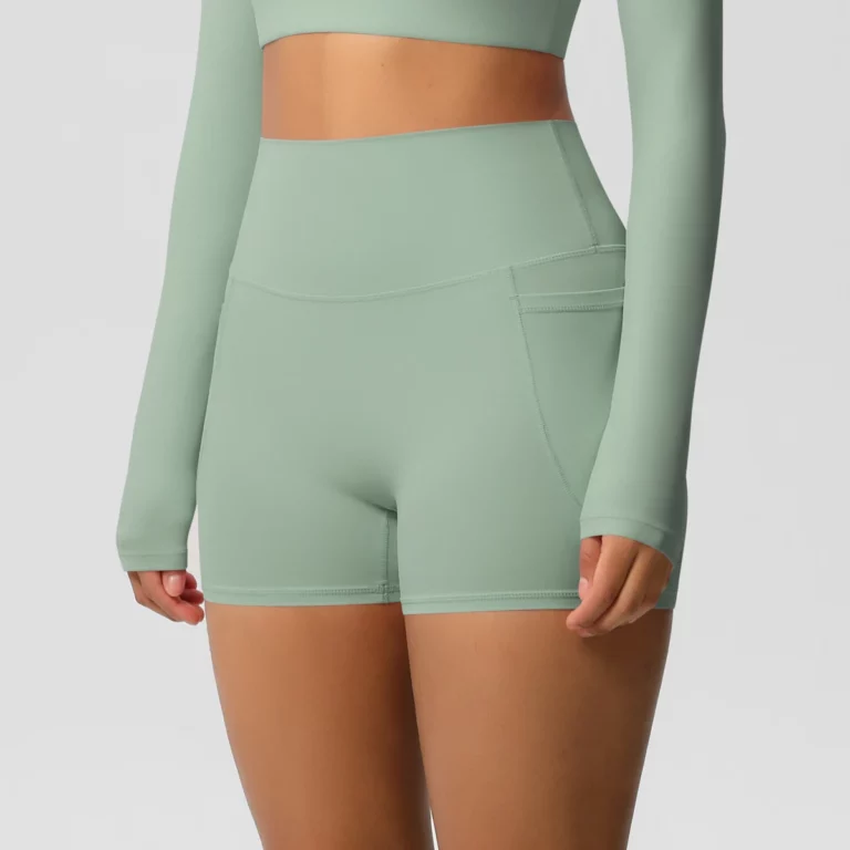Women Sports Short With PocketedYoga Legging Shorts Squat Proof High Waist Fitness Tight Shorts Quick Drying Cycling Workout Gym - Image 2