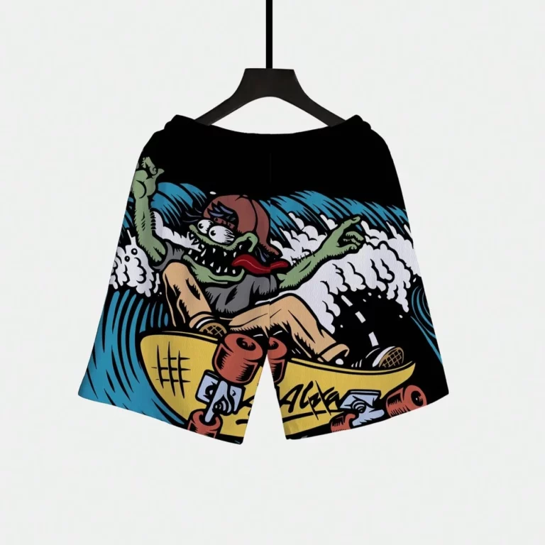 1pc Plus Size Men's Casual Sports Style Surfing Pattern Drawstring Waist Shorts with Pockets, Suitable Beach Vacation and Travel - Image 5