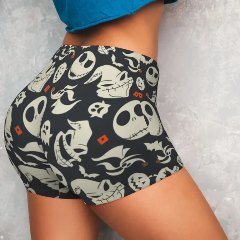 Custom Jack Skellington Running Volleyball Workout Shorts for Women The Nightmare Before Christmas Gym Athletic Yoga Shorts - Image 4
