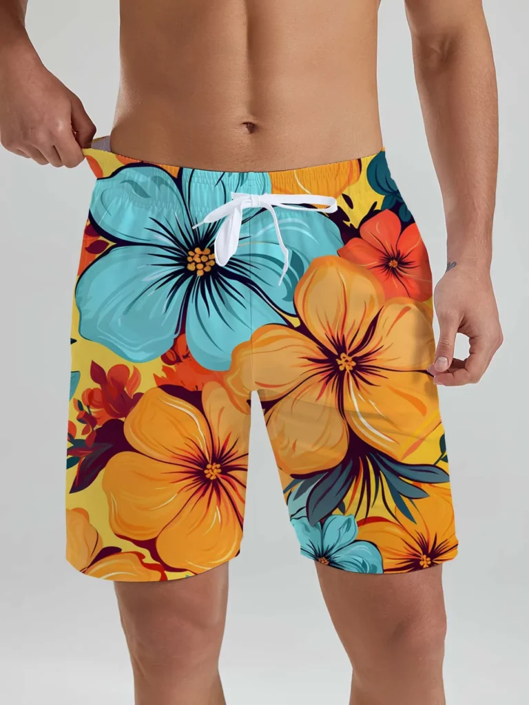 Hawaiian Men's Beach Shorts Tropical Plant 3D Printed men's Shorts Summer Fashion New Swin Trunks Vacation Beach men's Clothing