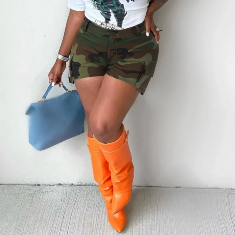 Summer Women Casual Shorts 2023 Mid Length Ripped Jean Shorts Camouflage High Waisted Denim Short Pants Trousers Shorts Ladies - Image 5