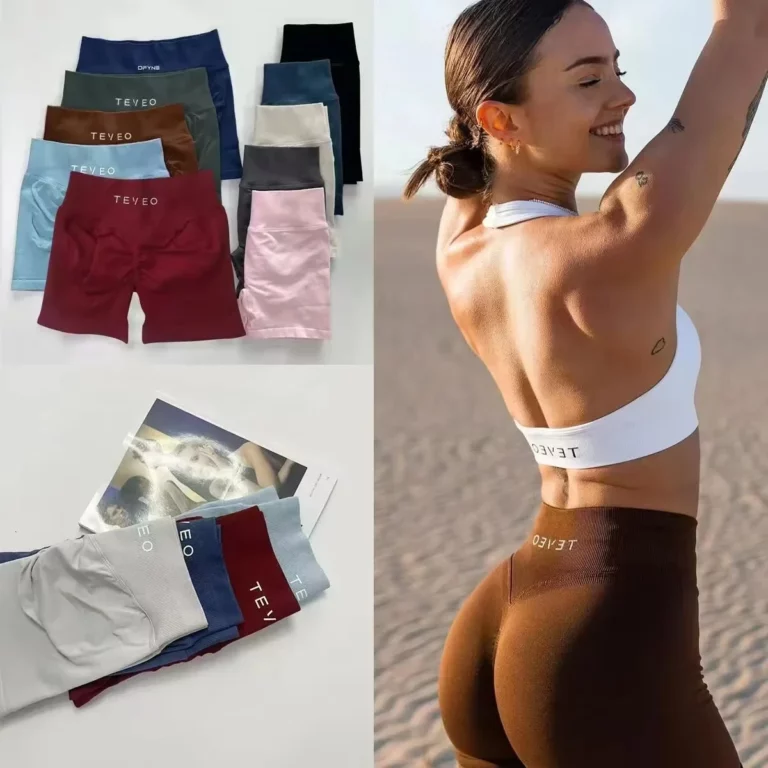 New Quick Drying TEVEO Yoga Shorts Women Stretch Breathable Peach Hip Fitness Running Hip High Stretch Sweat Wicks Gym Shorts