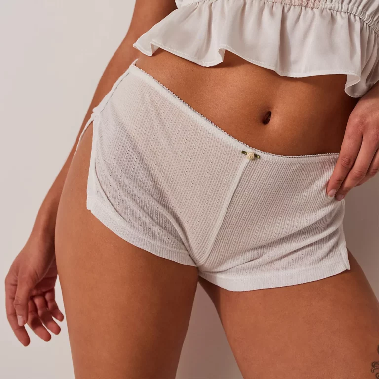 Y2k Sexy Micro Shorts for Women Low Waist Side Slit Mini Boy Shorts Slim Fit Pajamas Shorts Lounge Pjs Bottoms Sleepwear