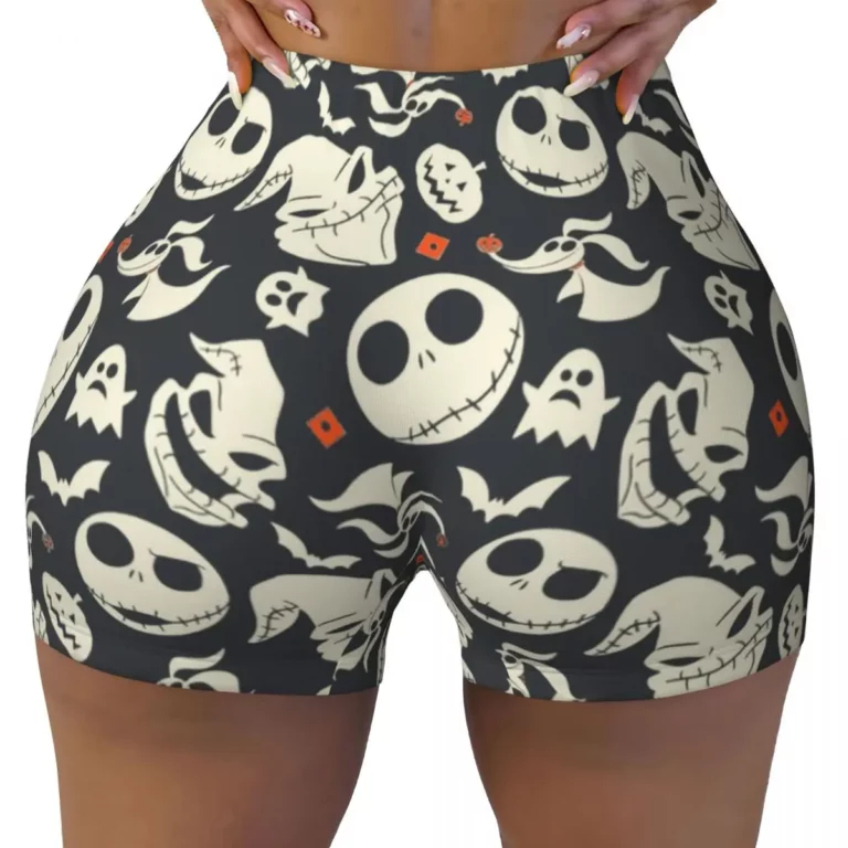Custom Jack Skellington Running Volleyball Workout Shorts for Women The Nightmare Before Christmas Gym Athletic Yoga Shorts