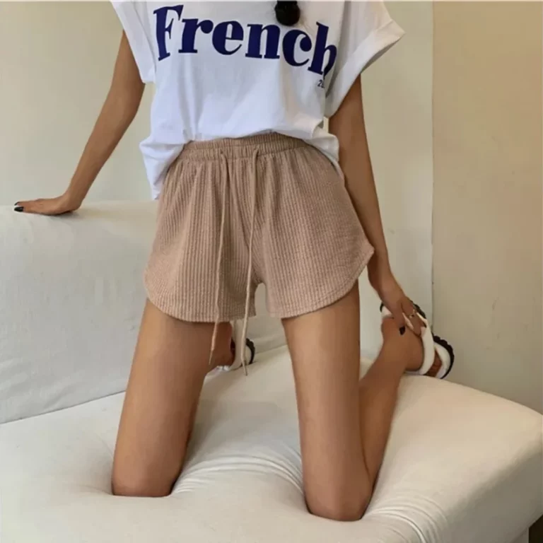 Women Shorts Summer High Elastic Lace Up Drawstring Wide Leg Sweat Short Fitness Running Shorts Loose Casual Large Sports Pants - Image 3