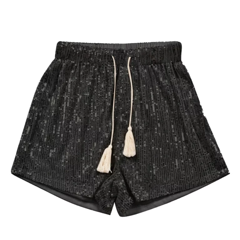 Women Summer Sequined Shorts High Waist Casual Loose A Line Hot Shorts Shiny Clubwear Night Out Shorts Silver Black Sexy Shorts - Image 3