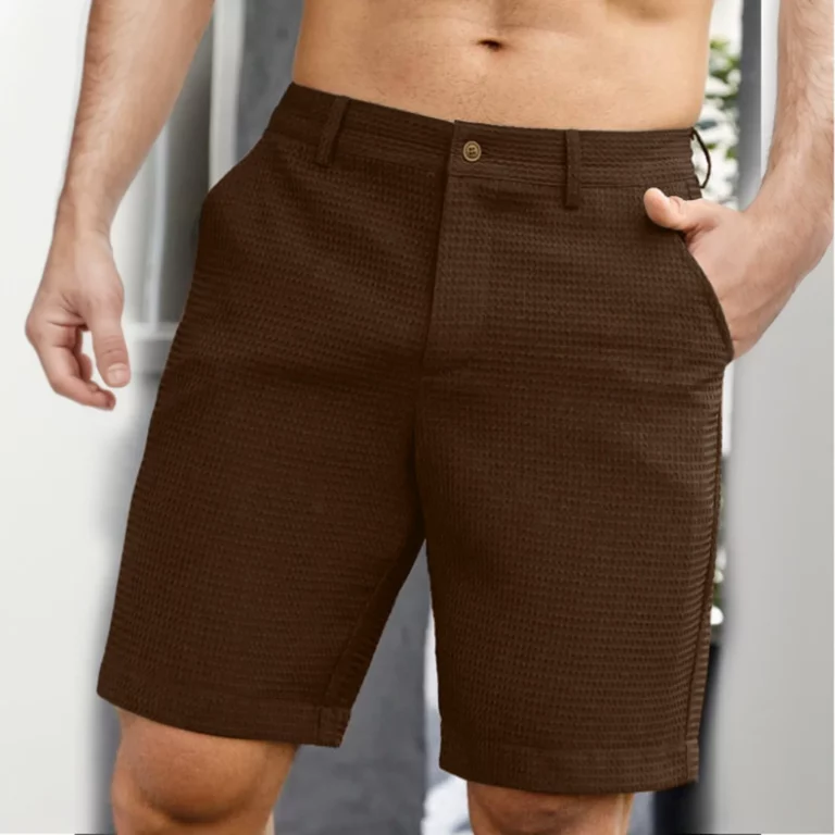 Men's Summer Quarter Pants Solid Color Casual Dress Pants Medium Pants Small Plaid Comfortable Fitness Basketball Sports Shorts - Image 3