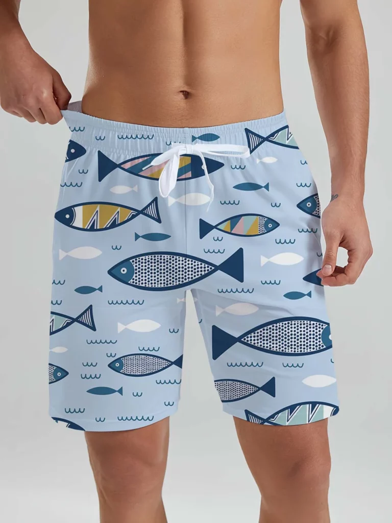 Hawaiian sea fish pattern men's Beach Shorts 3D Printed men's Shorts Summer Swin Trunks Vacation marine organism men's Clothes - Image 8