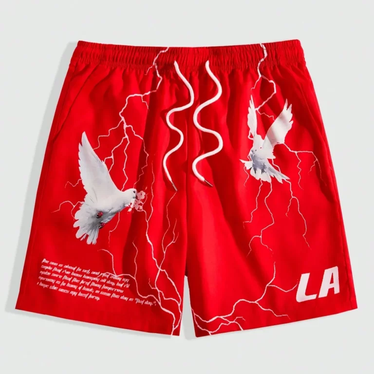 Summer Men's Print Lightning Pigeon Shorts Breathable Absorb Sweat Quick-drying Gyms Loose Beach Outdoor Sports Fashion Shorts