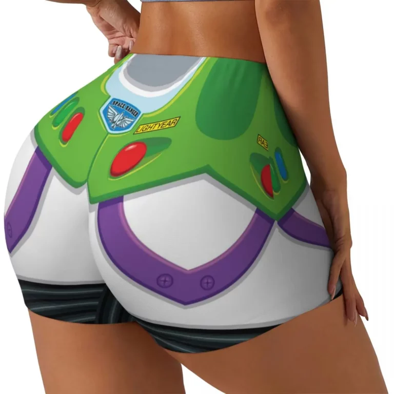 Custom Custom Toy Story Buzz Ranger Volleyball Biker Workout Shorts Women's Athletic Gym Yoga Shorts - Image 2