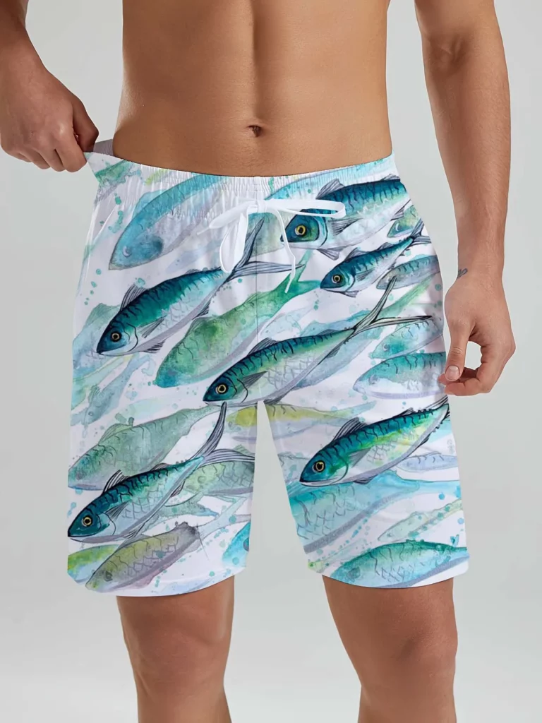 Hawaiian sea fish pattern men's Beach Shorts 3D Printed men's Shorts Summer Swin Trunks Vacation marine organism men's Clothes - Image 5