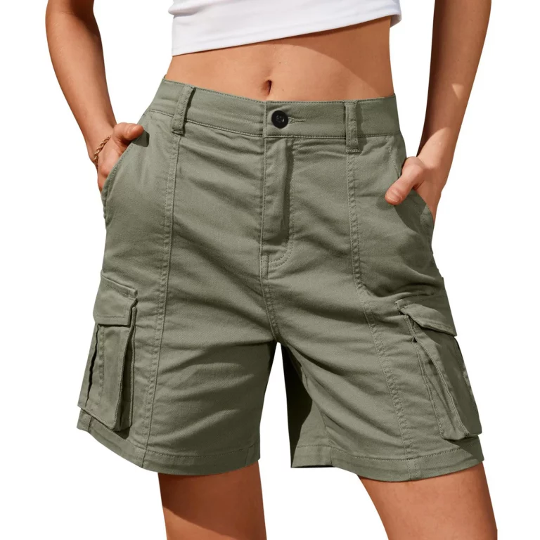 Shorts For Women Cargo Shorts Knee Length Elastic Waist Long Shorts Pants For Summer Casual American Style Streetwear 2024