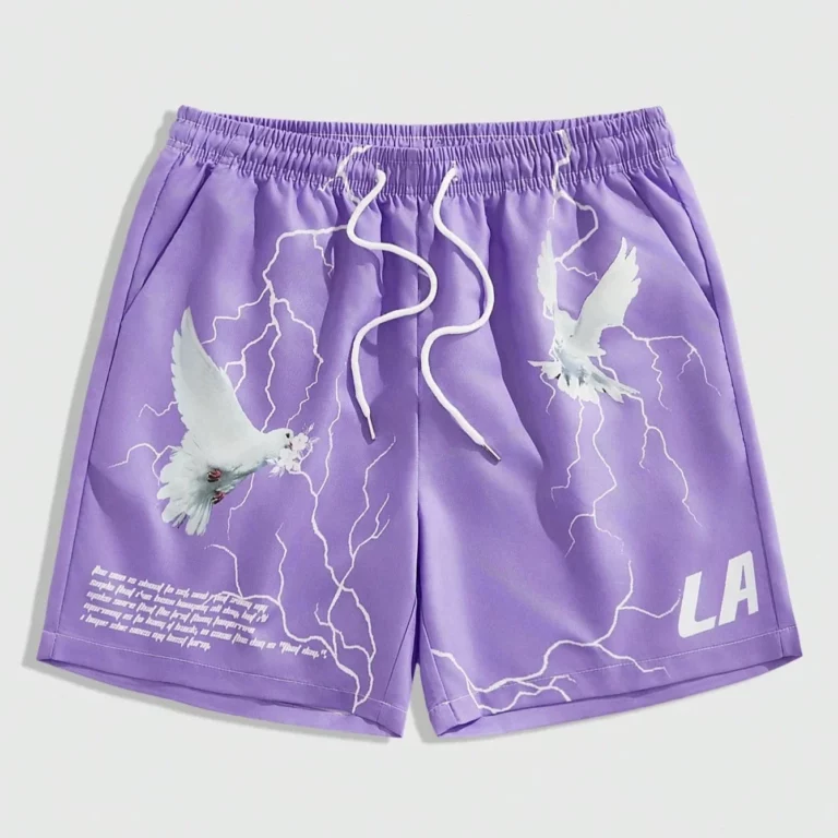 Summer Men's Print Lightning Pigeon Shorts Breathable Absorb Sweat Quick-drying Gyms Loose Beach Outdoor Sports Fashion Shorts - Image 5
