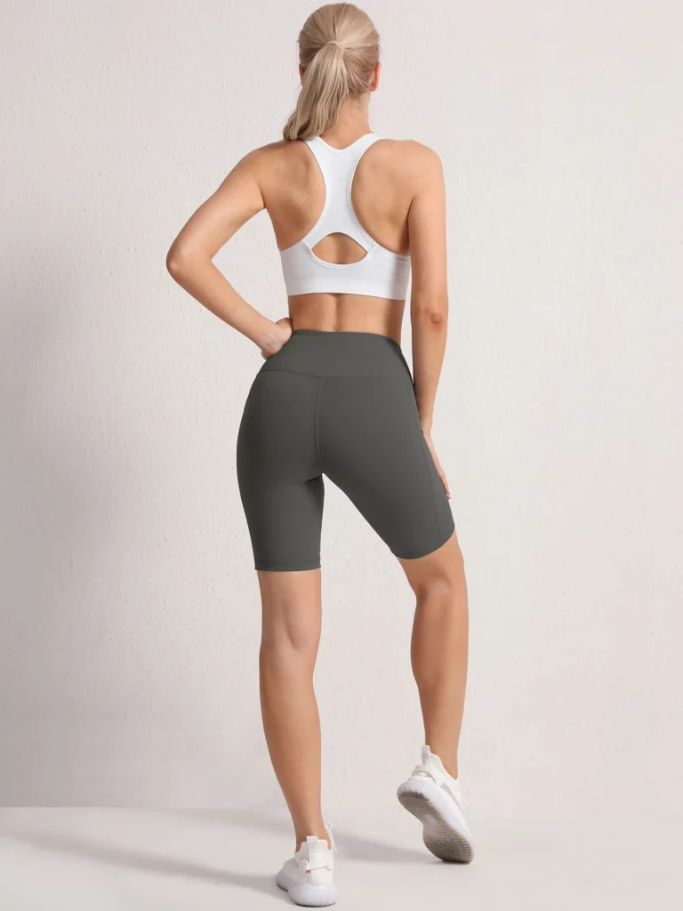 CHRLEISURE 2024 XS-2XL Gym Pockets Shorts Women High Waist High Stretch Skinny Sport Shorts Running Outdoors Activewear Pants - Image 3