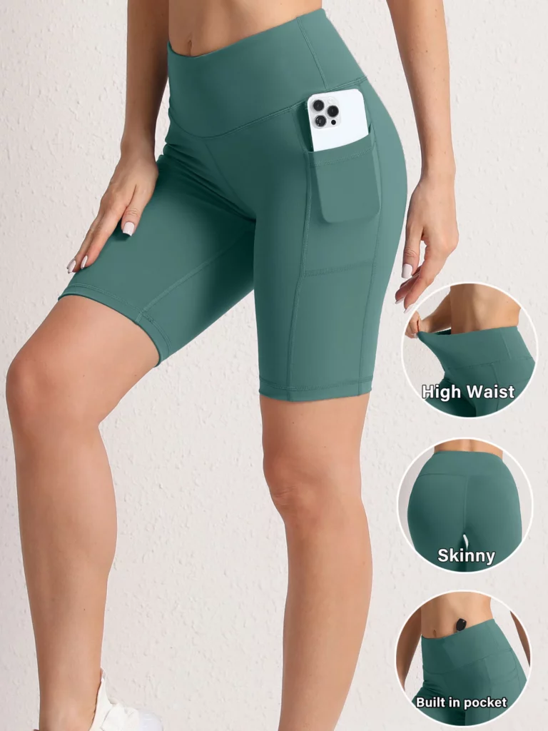 CHRLEISURE 2024 XS-2XL Gym Pockets Shorts Women High Waist High Stretch Skinny Sport Shorts Running Outdoors Activewear Pants - Image 4