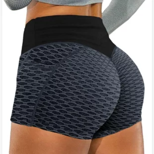 New Women High Waist Honeycomb Yoga Shorts Seamless Workout Elastic Buttocks Sportswear Impact Fitness Leggings gym