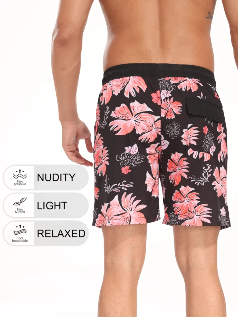 Summer New Men's Shorts Fashion Resort Quick Dry Beach Pants Men's Plus Size Lined Swim Trunks - Image 2