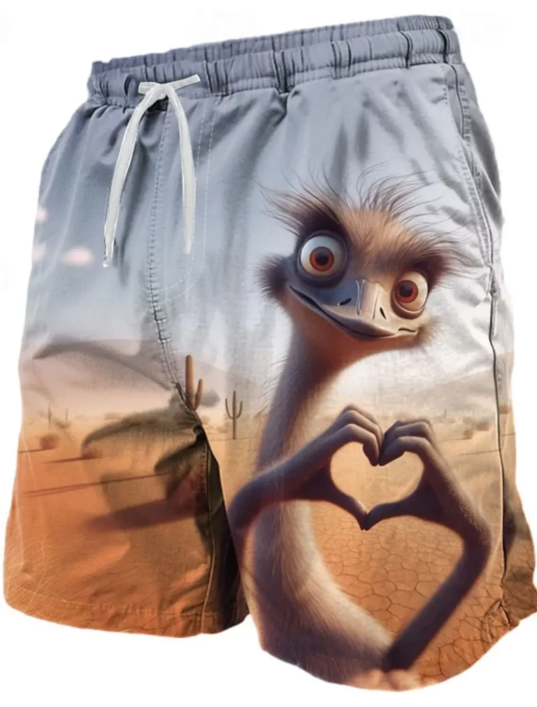 Summer Men's Funny Ugly Animals Shorts Swimming Trunks Board Shorts Fashion Streetwear Pocket Drawstring Shorts Men's Underwear - Image 5