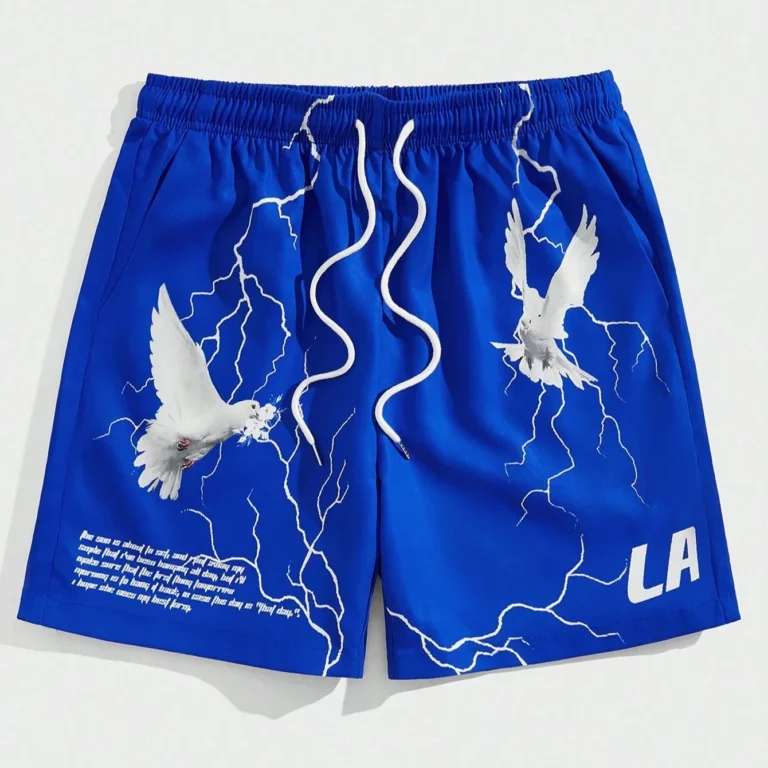 Summer Men's Print Lightning Pigeon Shorts Breathable Absorb Sweat Quick-drying Gyms Loose Beach Outdoor Sports Fashion Shorts - Image 3
