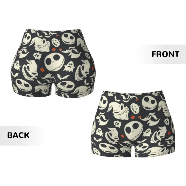 Custom Jack Skellington Running Volleyball Workout Shorts for Women The Nightmare Before Christmas Gym Athletic Yoga Shorts - Image 5