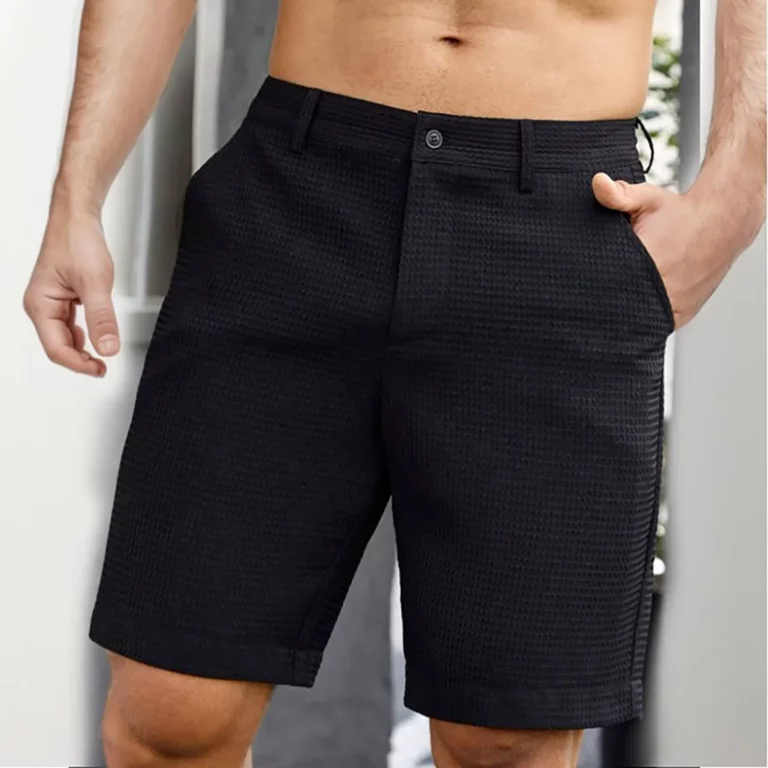 Men's Summer Quarter Pants Solid Color Casual Dress Pants Medium Pants Small Plaid Comfortable Fitness Basketball Sports Shorts - Image 2