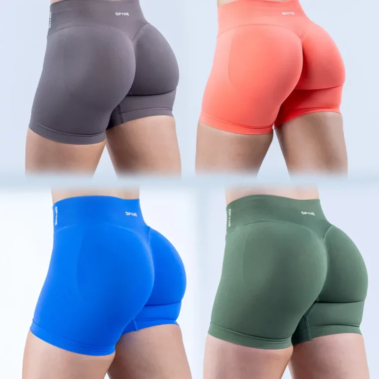 DFYNEIgnite Shorts with Logo 4.5'' Low Waist Seamless Yoga Shorts Scrunch Bum Gym Shorts Workout Biker Short Stretch FitnessDFYN