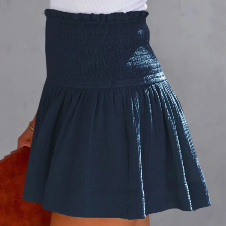 Flowy Casual Shorts For Womens Shorts Cotton High Elastic Waisted Pleated Ruffle Cute Shorts Beach Harajuku Mini Short Pants - Image 9