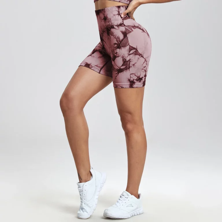 Push Up Gym Sport Shorts Women Seamless Summer Fitness Tie-Dye Cycling Shorts - Image 5