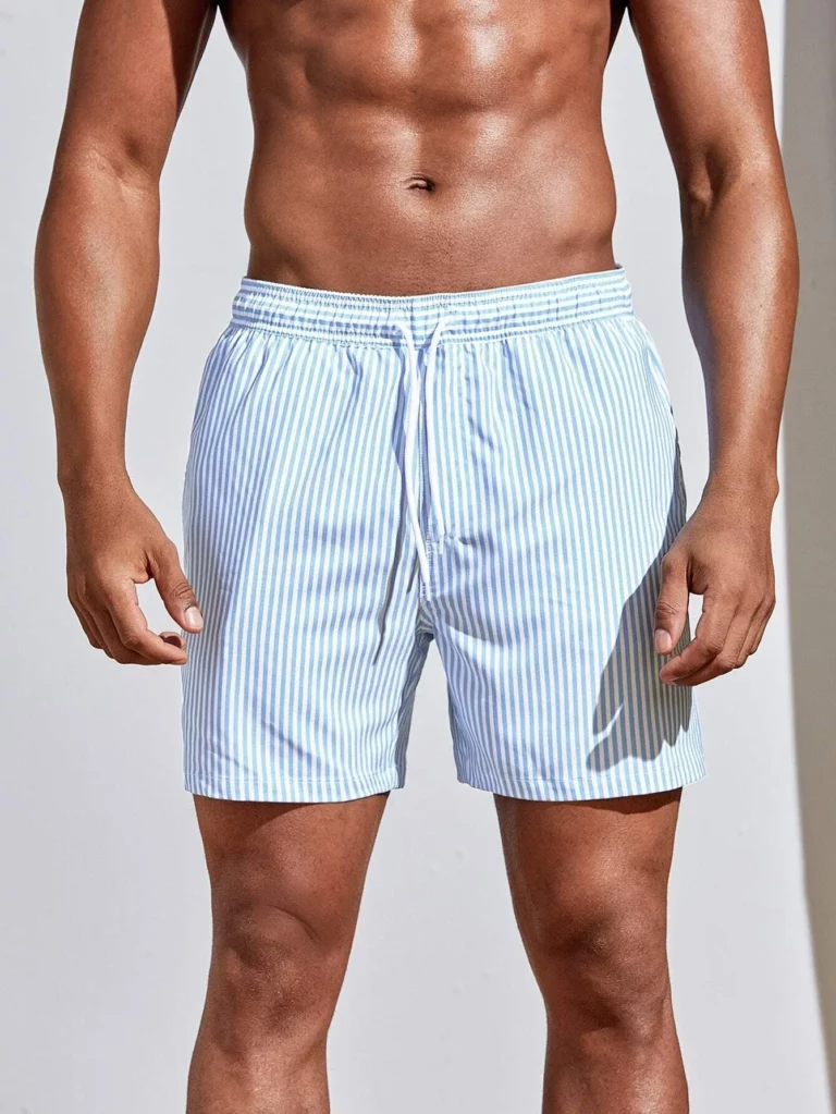 New 3d Line Splicing Men's Sports Shorts For Summer Casual Soft Personalized Breathable Holiday Polyester Beach Surfing Shorts - Image 4