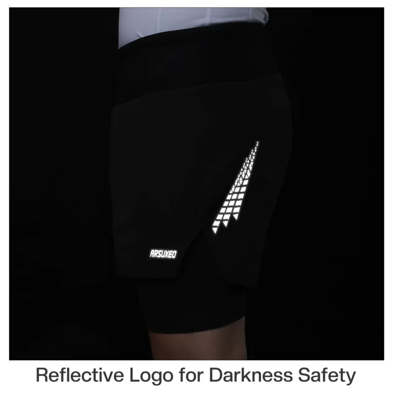 ARSUXEO Men's Running Shorts 2 in 1 High Waist Training Gym Fitness Jogging Sports Shorts Workout Pants Yoga Double Layer B233 - Image 2