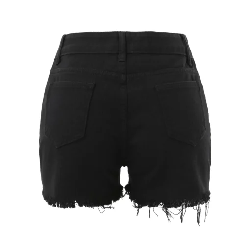 Summer Denim Shorts Women High Waisted Plus Size Ripped Hem High Waisted Distressed Denim Shorts Wide Legs Female Denim Jeans - Image 4