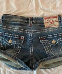 Vintage Buddha Head Denim Shorts Womens Y2K Sweetheart Fashion Pocket Embroidery Retro Blue Baggy Shorts Casual Mini Shorts