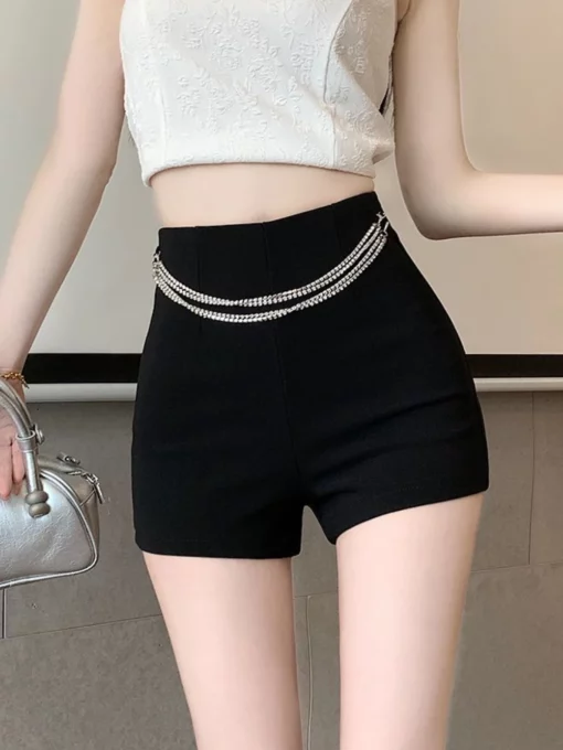 Black Tight Female Short Pants Summer Casual Elasticty 2000s Clothes Y2k Fashion Clothing New In Sexy Women's High Waist Shorts - Image 2