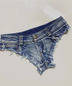 Triangle Shorts For Women Vintage Raw Edge Beach Low Waist Lifting Butt Hot Pants Women Nightclub Dancing Clothes Denim Shorts