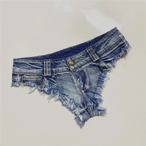 Triangle Shorts For Women Vintage Raw Edge Beach Low Waist Lifting Butt Hot Pants Women Nightclub Dancing Clothes Denim Shorts