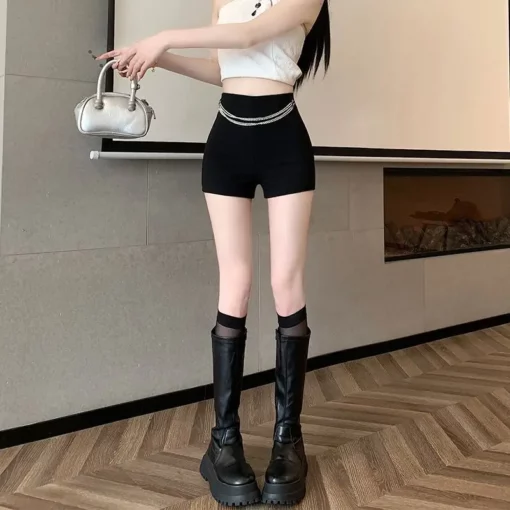 Black Tight Female Short Pants Summer Casual Elasticty 2000s Clothes Y2k Fashion Clothing New In Sexy Women's High Waist Shorts - Image 5